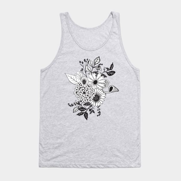 Wonderful flowers in black and white Tank Top by Nicky2342